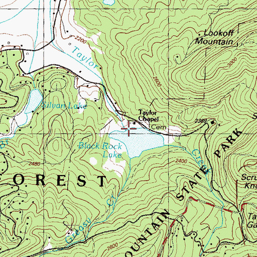 Topographic Map of Greasy Creek, GA