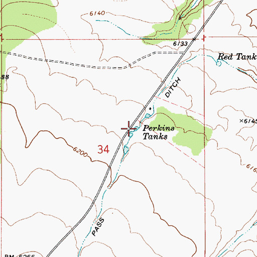 Topographic Map of Perkins Tanks, AZ