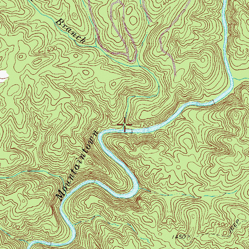 Topographic Map of Gunstock Branch, GA