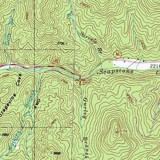 Topographic Map of Gurley Branch, GA