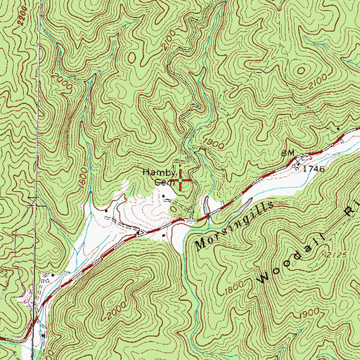 Topographic Map of Hamby Cemetery, GA