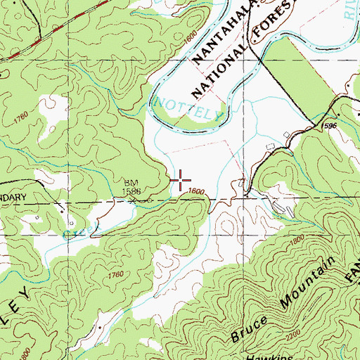 Topographic Map of Hamestring Valley, NC