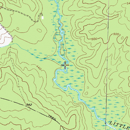 Topographic Map of Hanna Branch, GA