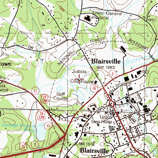 Topographic Map of Haralson Recreation Center, GA
