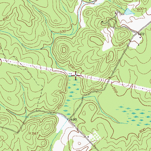 Topographic Map of Hardys Creek, GA