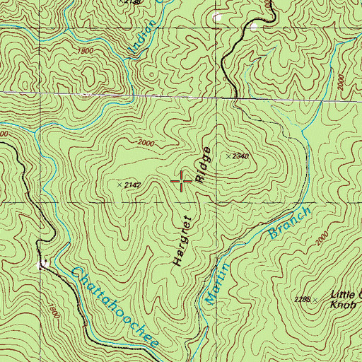 Topographic Map of Hargret Ridge, GA