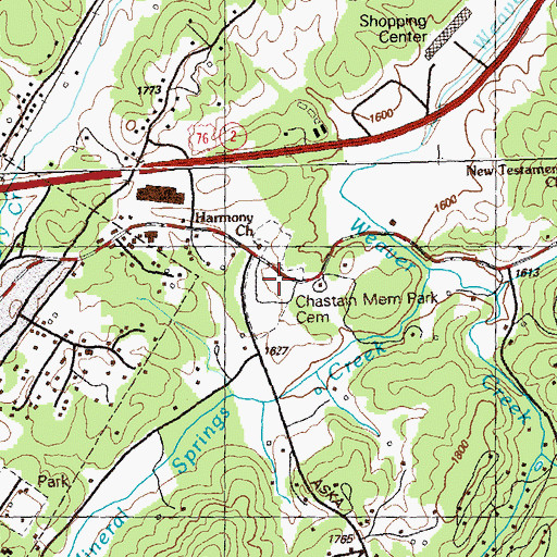 Topographic Map of Harmony Church, GA