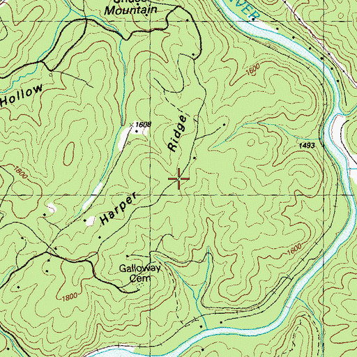 Topographic Map of Harper Ridge, GA