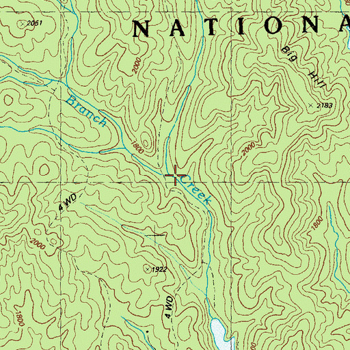 Topographic Map of Hatley Branch, GA