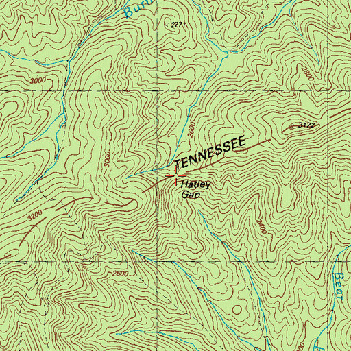 Topographic Map of Hatley Gap, GA