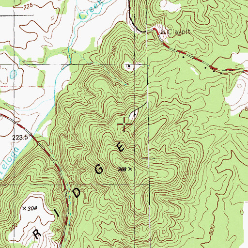 Topographic Map of Hawk Ridge, GA