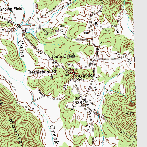 Topographic Map of Haygood School, GA