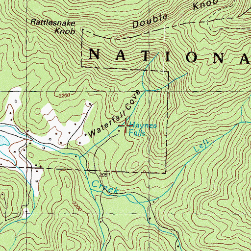 Topographic Map of Haynes Falls, GA