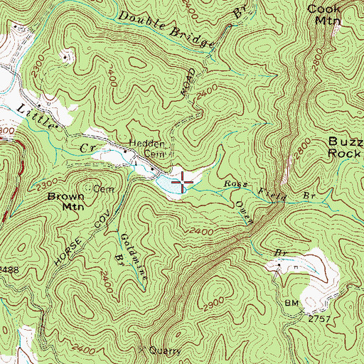 Topographic Map of Hedden Cemetery, GA