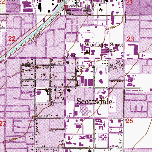 Topographic Map of Coronada School, AZ