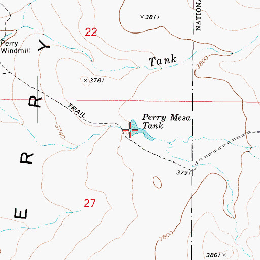 Topographic Map of Perry Mesa Tank, AZ