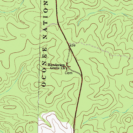 Topographic Map of Henderson Grove Church, GA