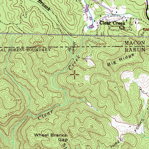 Topographic Map of Henson Branch, GA