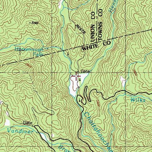 Topographic Map of Henson Creek, GA