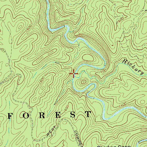 Topographic Map of Hickory Creek, GA
