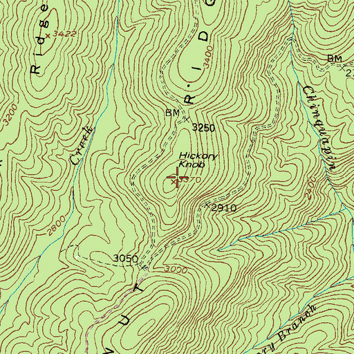 Topographic Map of Hickory Knob, GA