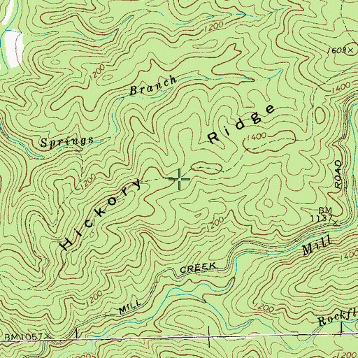 Topographic Map of Hickory Ridge, GA
