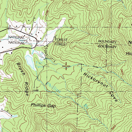 Topographic Map of Hickorynut Cove, GA