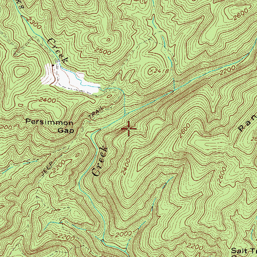 Topographic Map of Hicks Creek, GA