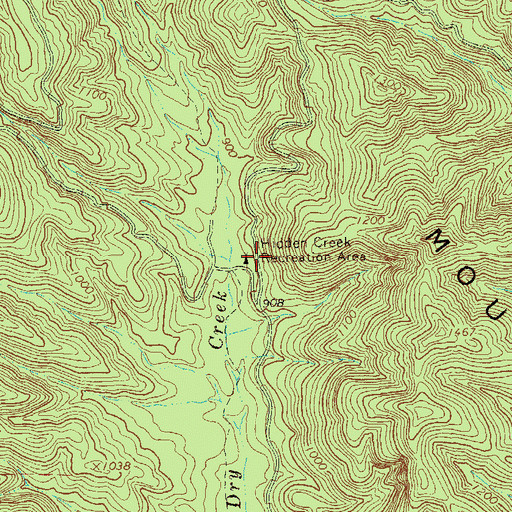 Topographic Map of Hidden Creek Recreation Area, GA
