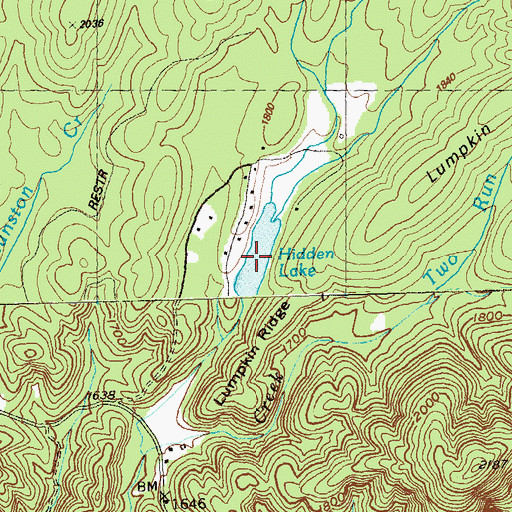 Topographic Map of Hidden Lake, GA