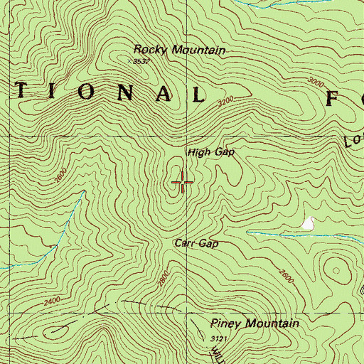 Topographic Map of High Gap, GA