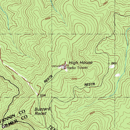 Topographic Map of High House, GA