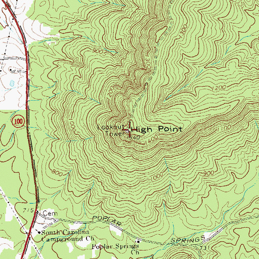 Topographic Map of High Point, GA