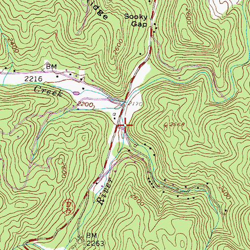Topographic Map of High Shoals Creek, GA