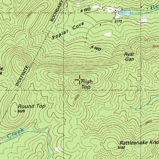 Topographic Map of High Top, GA