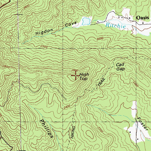 Topographic Map of High Top, GA