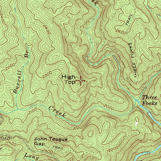 Topographic Map of High Top, GA