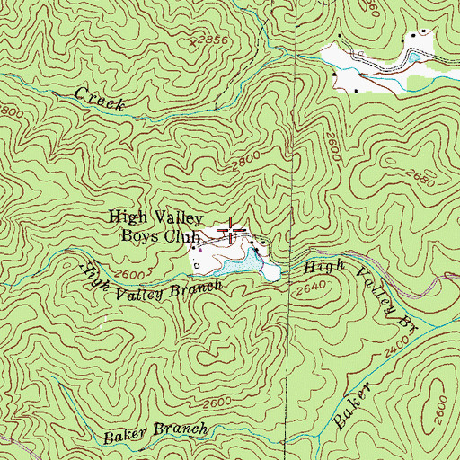 Topographic Map of High Valley Boys Club, GA