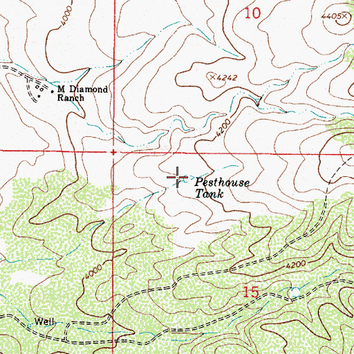 Topographic Map of Pesthouse Tank, AZ