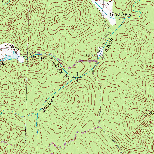 Topographic Map of High Valley Branch, GA