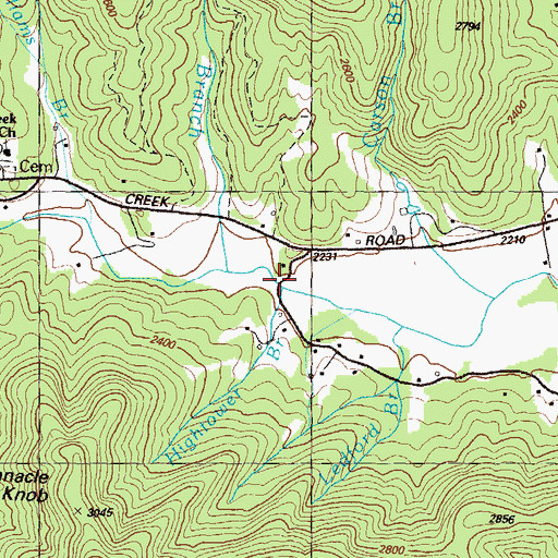 Topographic Map of Hightower Branch, GA