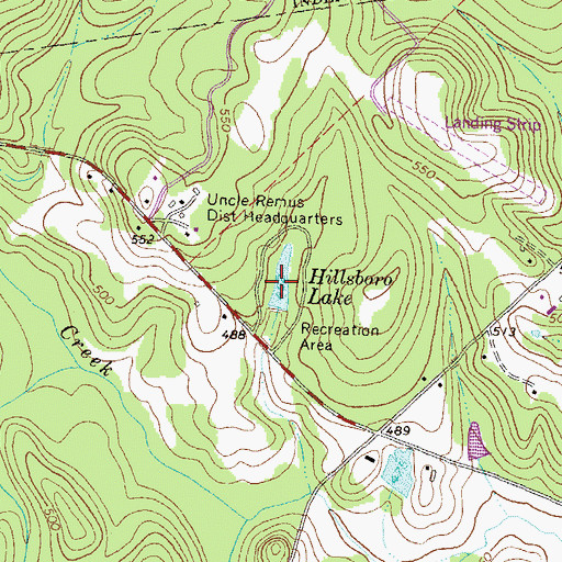 Topographic Map of Hillsboro Lake, GA