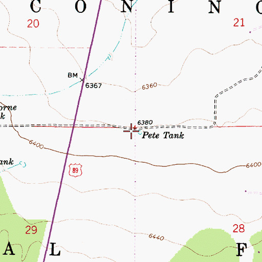 Topographic Map of Pete Tank, AZ