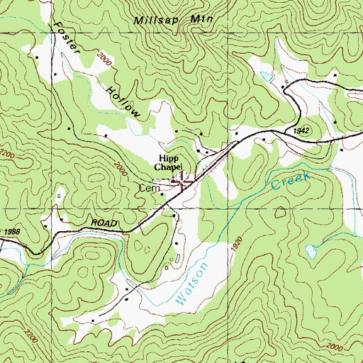 Topographic Map of Hipp Chapel, GA