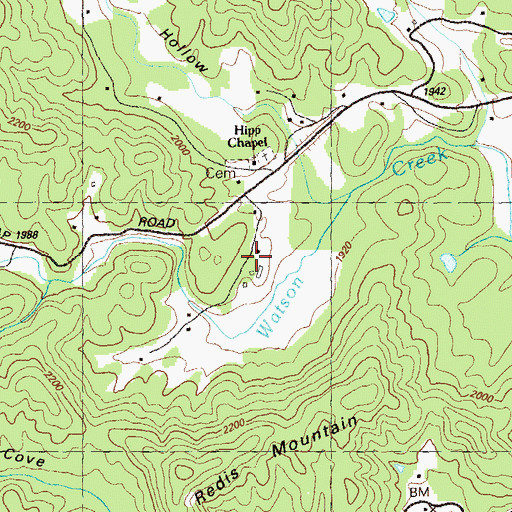 Topographic Map of Hipp School, GA