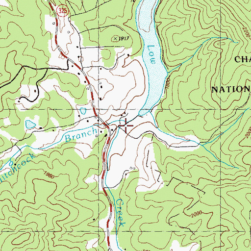 Topographic Map of Hitchcock Branch, GA