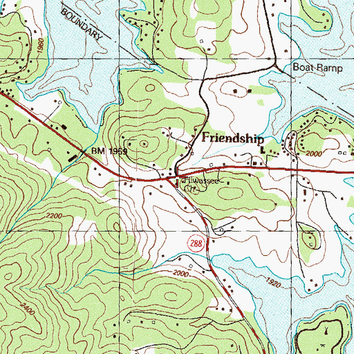 Topographic Map of Hiwassee Church, GA