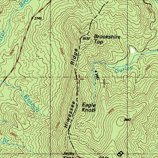 Topographic Map of Hiwassee Ridge, GA
