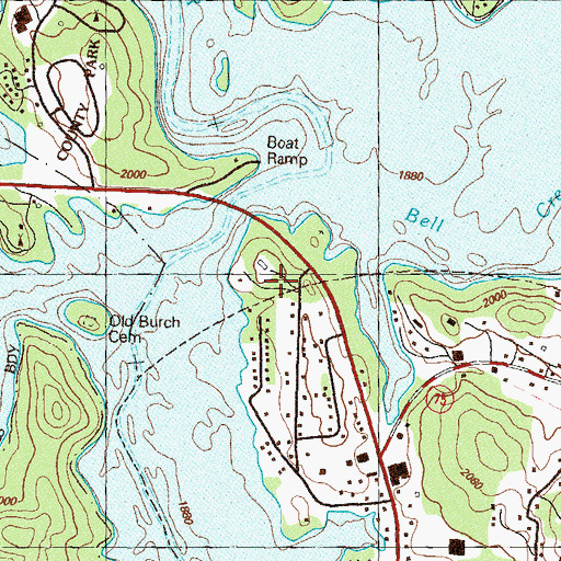 Topographic Map of Hog Creek, GA