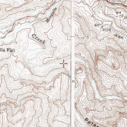 Topographic Map of Peters Canyon, AZ